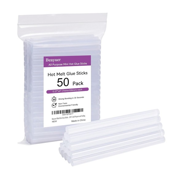 Beayuer Mini Hot Glue Sticks for Glue Gun Clear Hot Melt Adhesive Stick for DIY Craft Projects and Sealing
